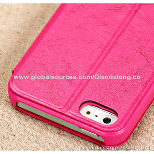 PU Leather Case/Foldable Cover for iPhone 5/5S, Newest, with Stand Function